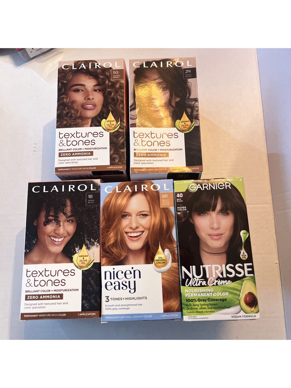 Clairol and Garnier Hair Dye (10) Reddis Blonde Dark Brown Black Mocha Caramel
